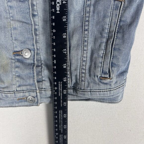Levis Jean Jacket Womens Size Small Light Wash Trucker Denim Original STAINED - Picture 11 of 13